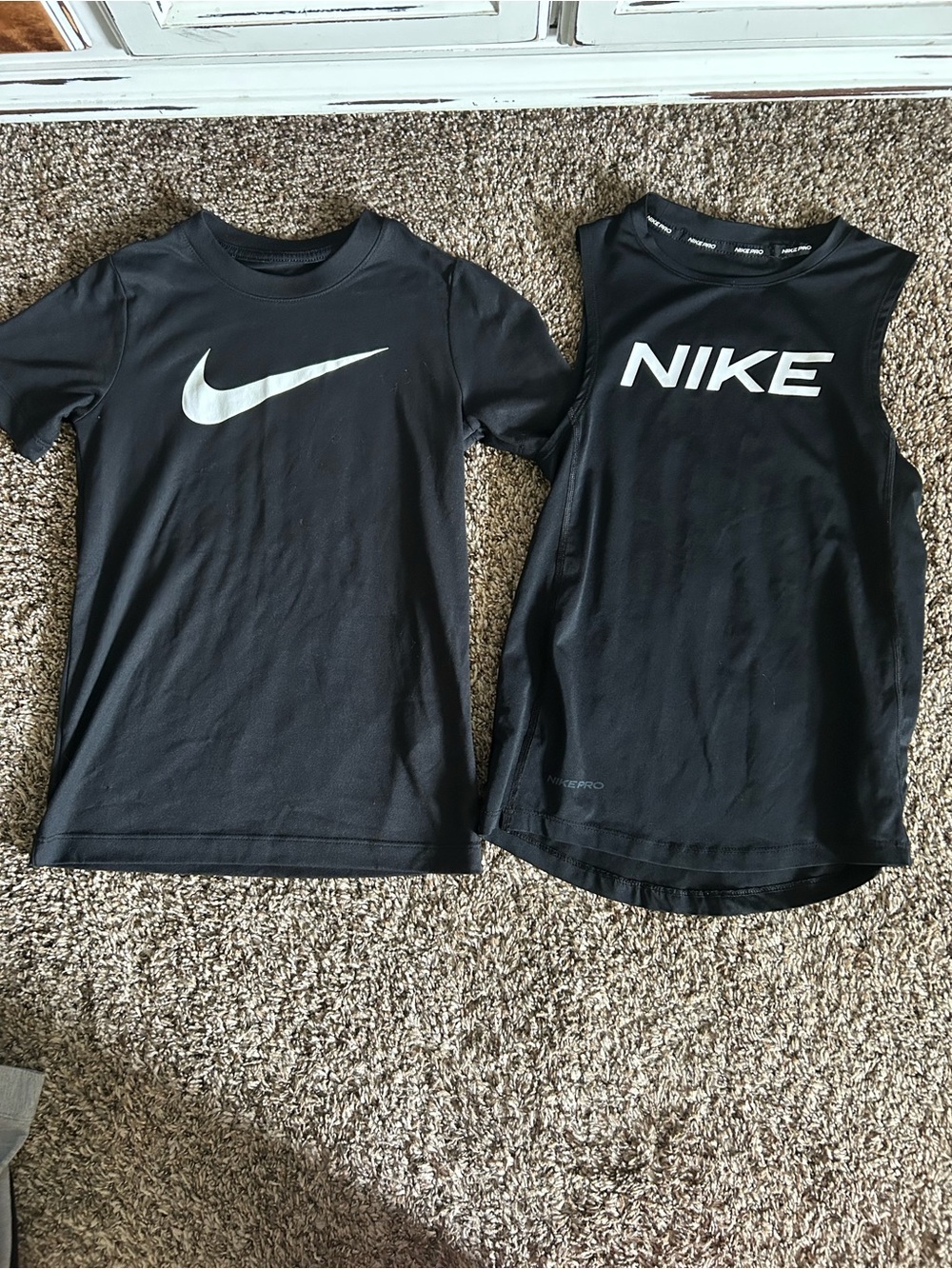 Nike Black Short Sleeve Tee and Black Sleeveless Logo Tank